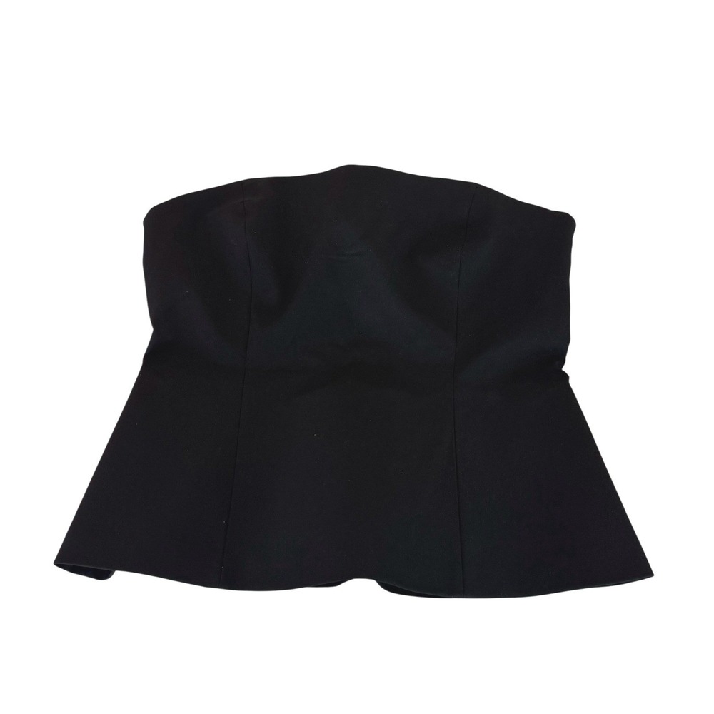 Zara Black Strapless Peplum Bustier Top Sweetheart Neck XXL 9923/552/800 NEW